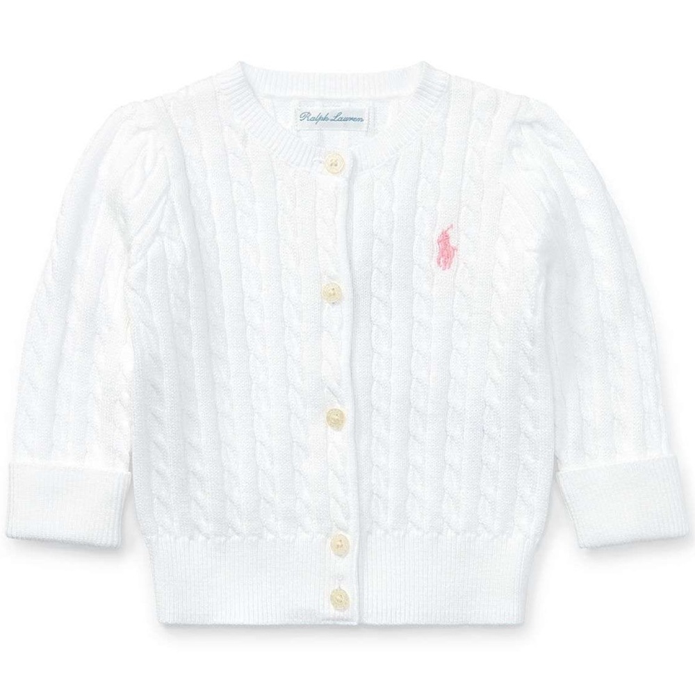 Ralph Lauren Baby Girl Cable-Knit Cotton Cardigan